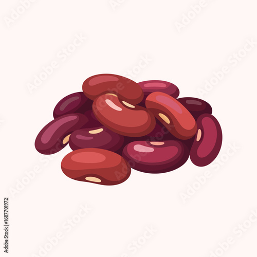 Pile of fresh red kidney beans isolated on a light background
