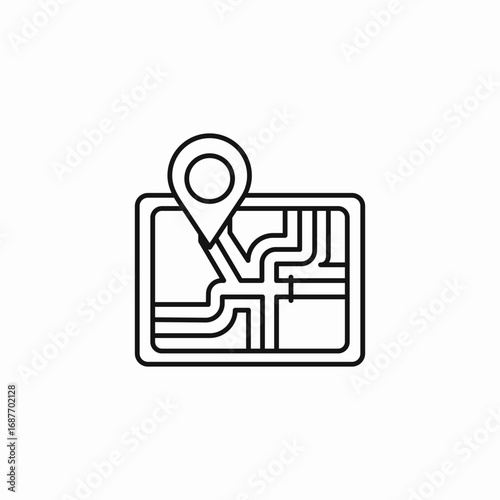 pin on map icon sign vector