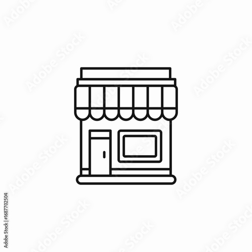 small storefront building icon sign vector