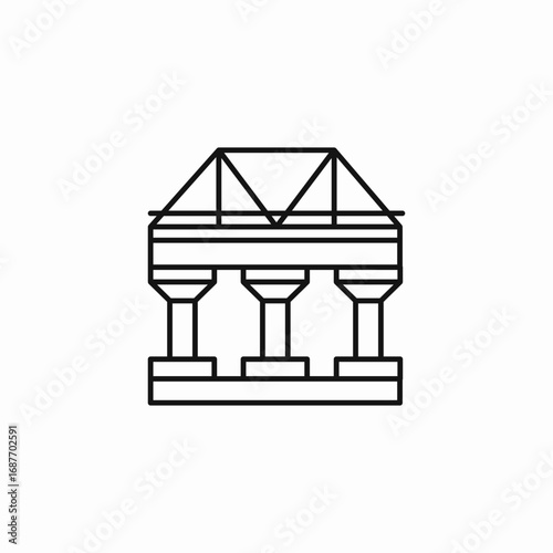 steel bridge icon icon sign vector