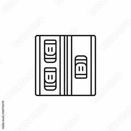 three lane road icon sign vector