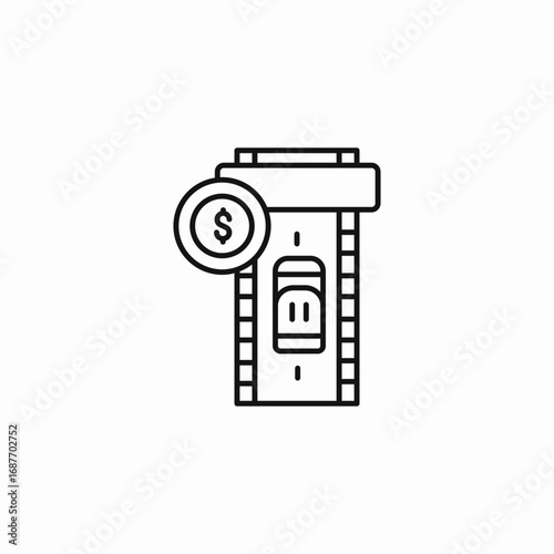 toll road fee icon sign vector