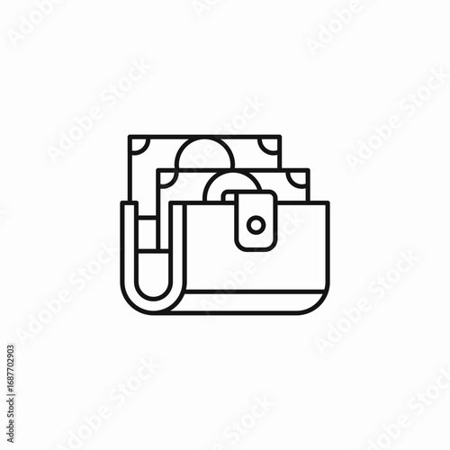 wallet with money icon sign vector