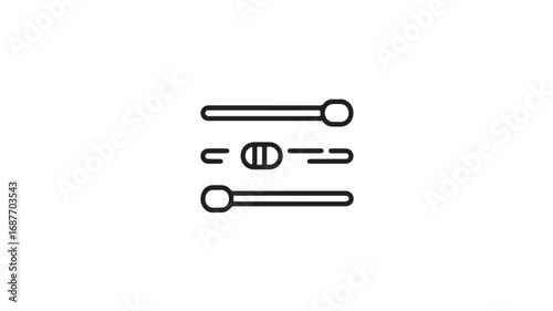 Audio Mixer Icon Simple Line Design for Music Production