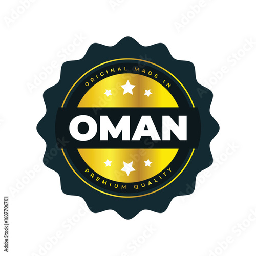 Original Made in Oman  Premium Quality Gold Label  Brand Emblem