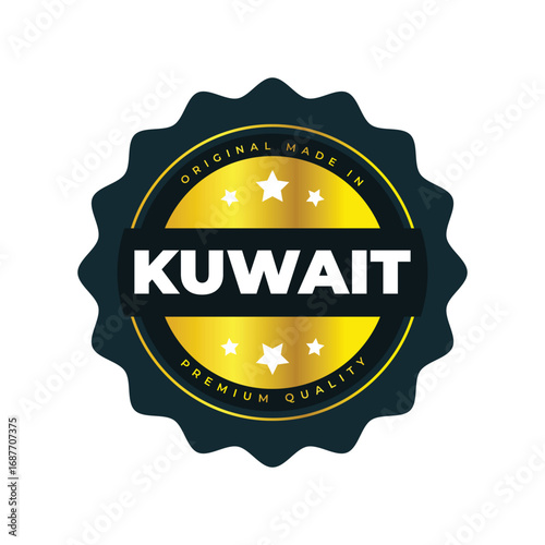 Original Made in Kuwait  Premium Quality Gold Label Badge
