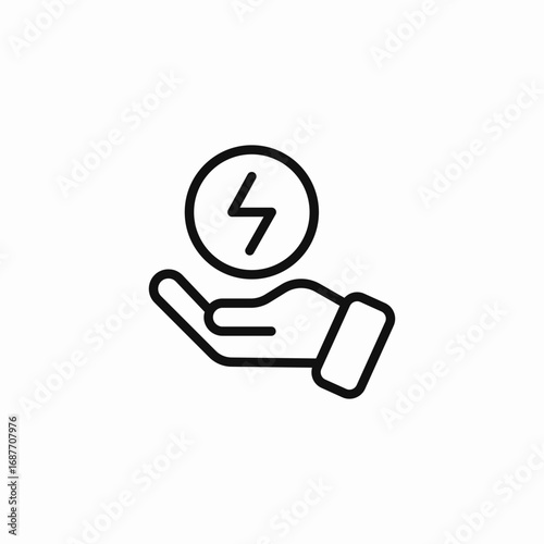 hand holding energy icon sign vector