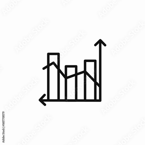 mixed graph analytics icon sign vector