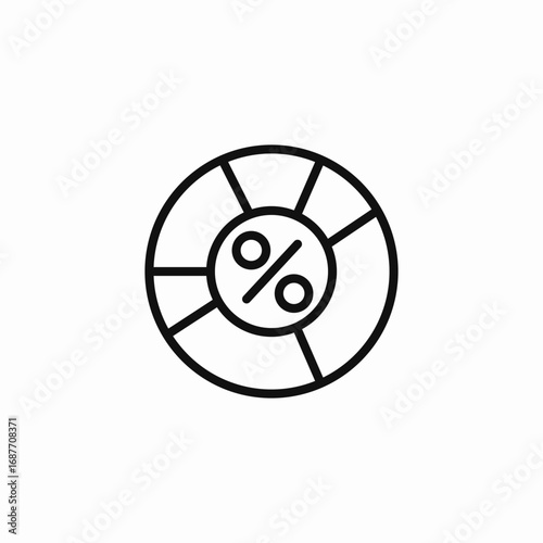 pie chart percentage icon sign vector
