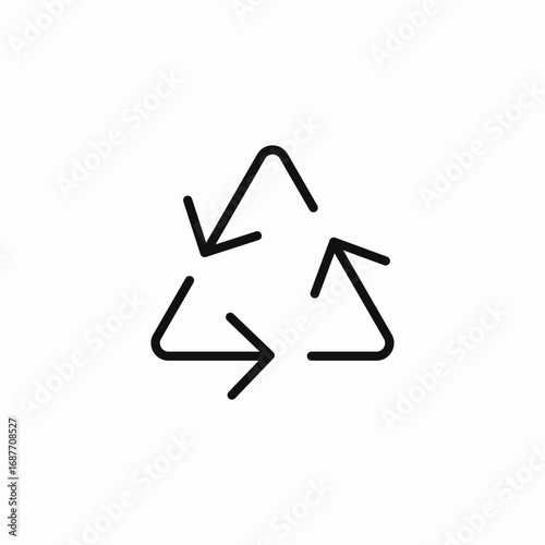 recycling arrows triangle icon sign vector