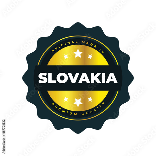 Slovakia Premium Quality Badge  Original Made in Slovakia  Gold Label Design