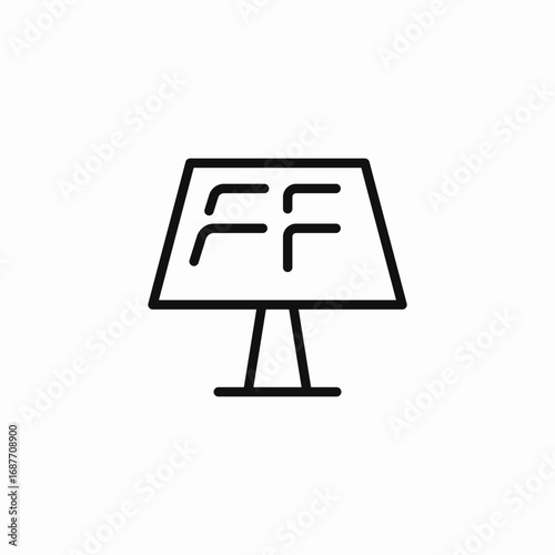 solar panel table icon sign vector