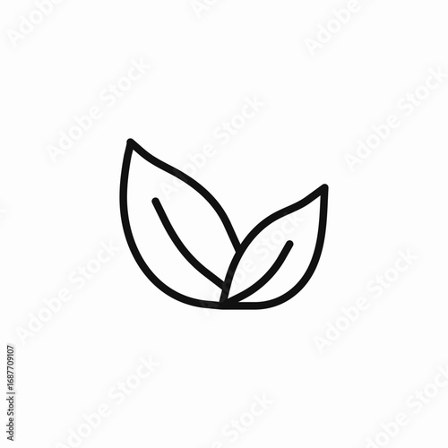 two green leaves icon sign vector