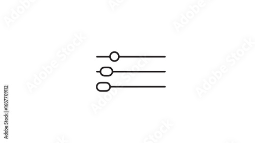 Simple black linear slider control interface graphic element