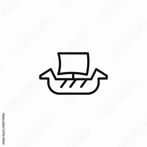 viking ship sail icon sign vector