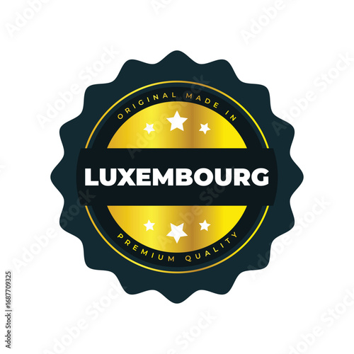 Luxembourg Premium Quality Badge  Gold Label Design
