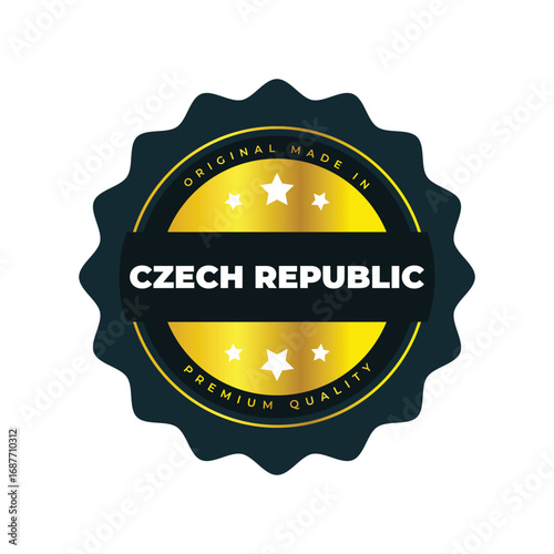 Czech Republic Premium Quality Badge  Gold Label Design