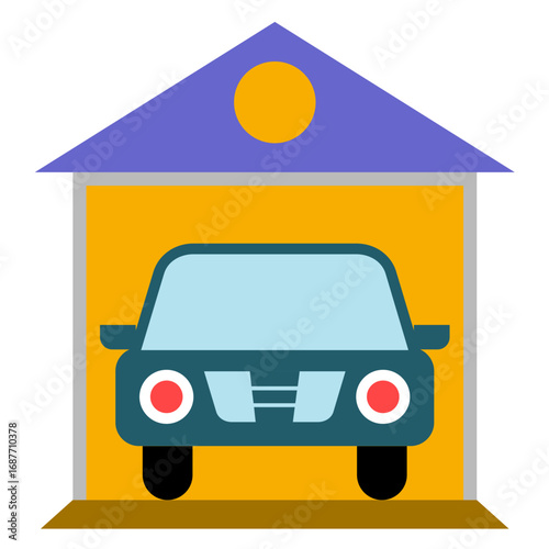 Car Garage Vector Design Icon Style