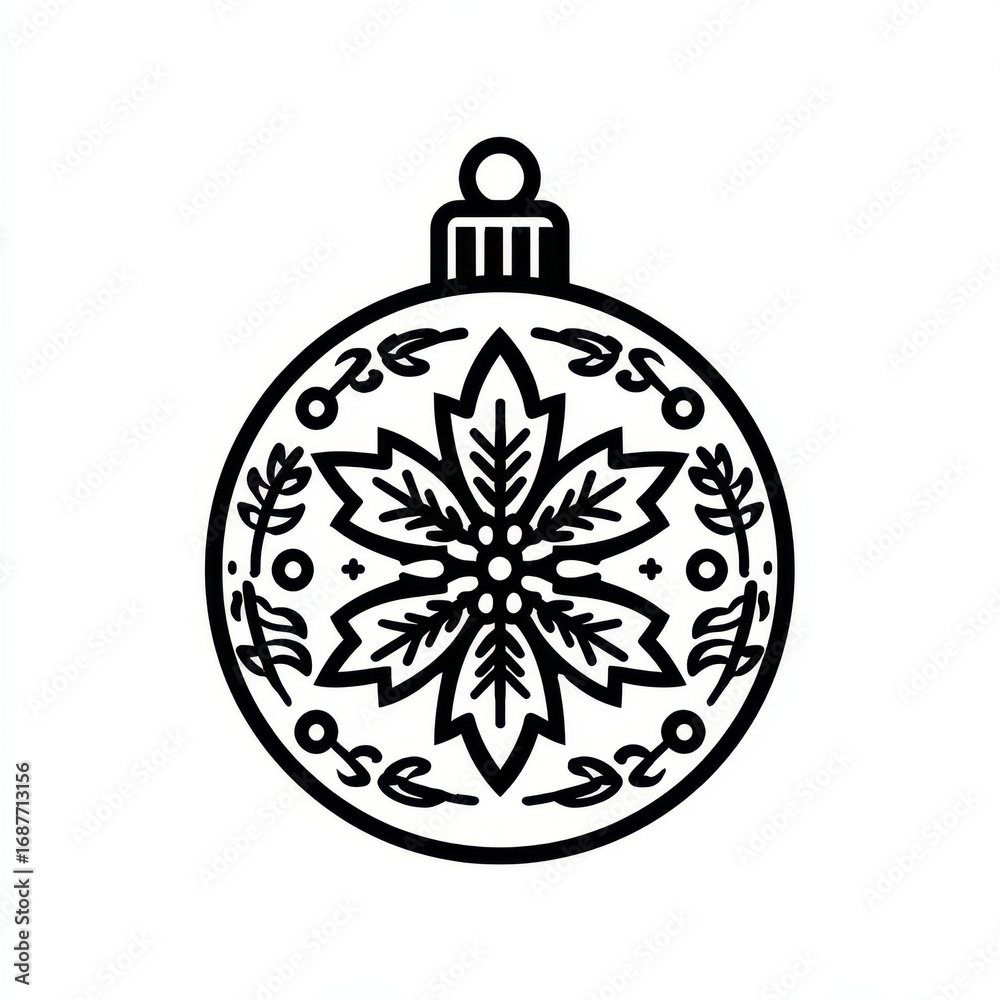 Fototapeta premium Decorative ornament featuring intricate snowflake design for holiday celebrations