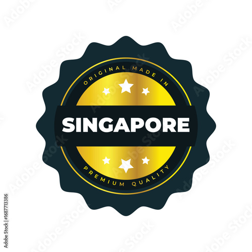 Singapore Premium Quality Badge  Gold Seal Design Element