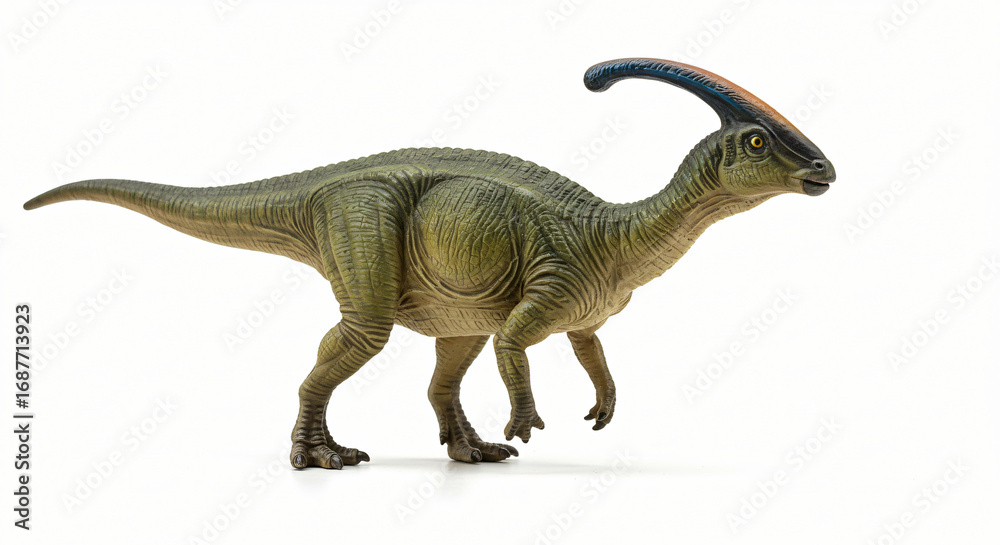 Obraz premium Majestic Parasaurolophus Dinosaur Isolated on White Background