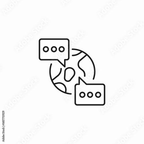 global chat dialogue icon sign vector