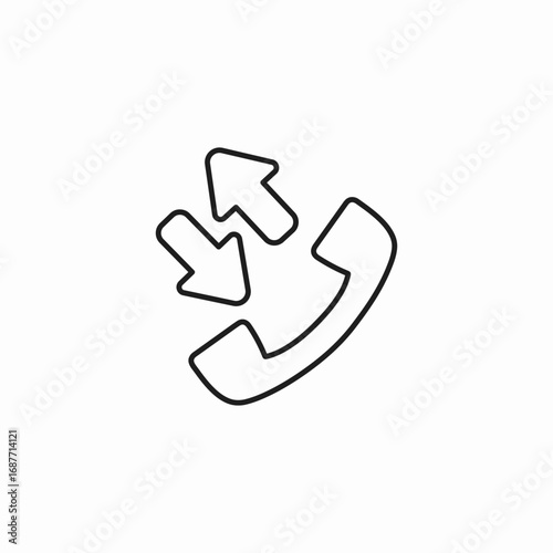 incoming outgoing calls icon sign vector
