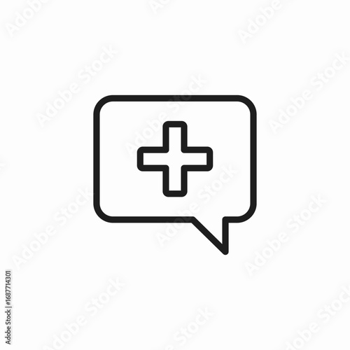 medical message plus icon sign vector