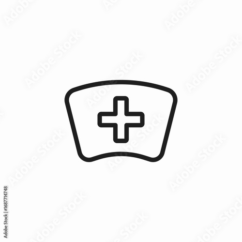nurse cap medical icon sign vector