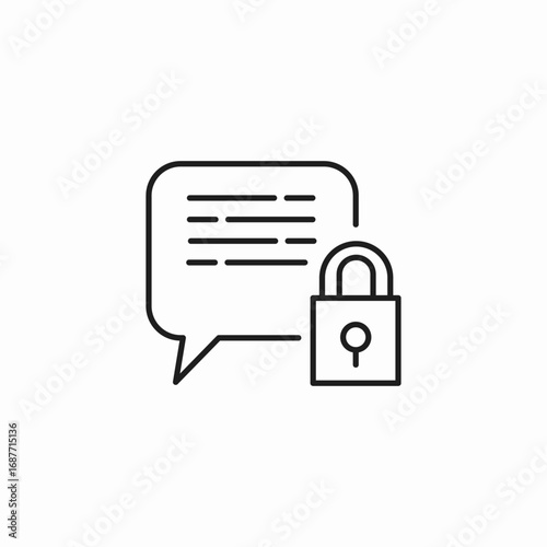 private chat lock icon sign vector