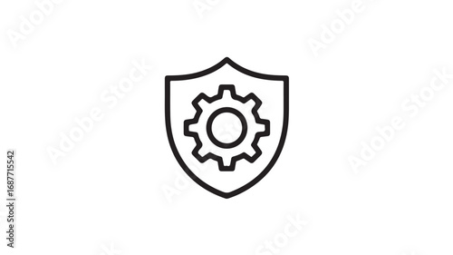Security Gear, Shield Gear, Protection, System Security, Data Protection, Cyber Security, IT Security, Network Security, Cogwheel, Gear, Shield Icon, Safety, Privacy, Secure, Prote