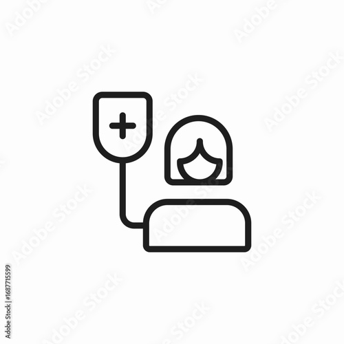 woman receiving iv icon sign vector