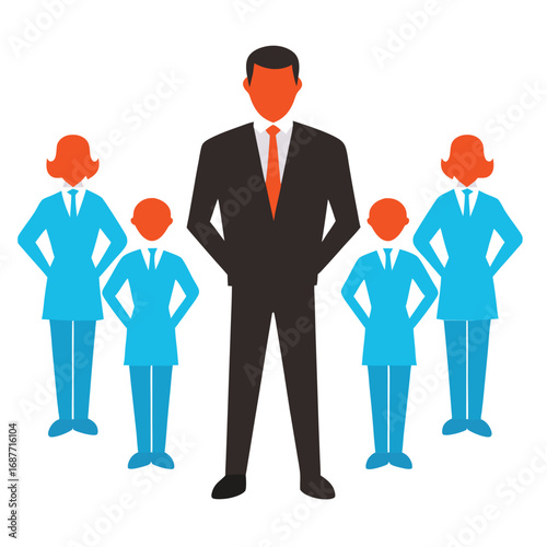 Business Team Vector Illustration | Professional Group and Leadership Graphic