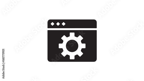 Browser Settings Icon Gear in Webpage for Website Customization, Options, and Preferences