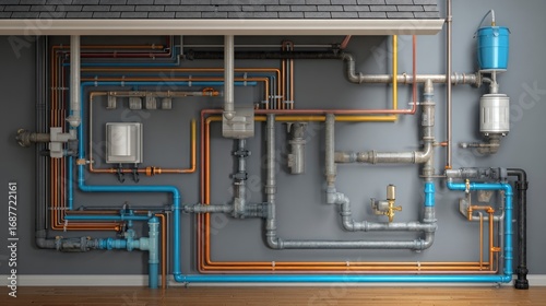 Plumbing system network diagram