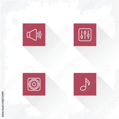 Music Icon Set Vector – Instruments, Notes, Sound, and Audio Symbols Collection