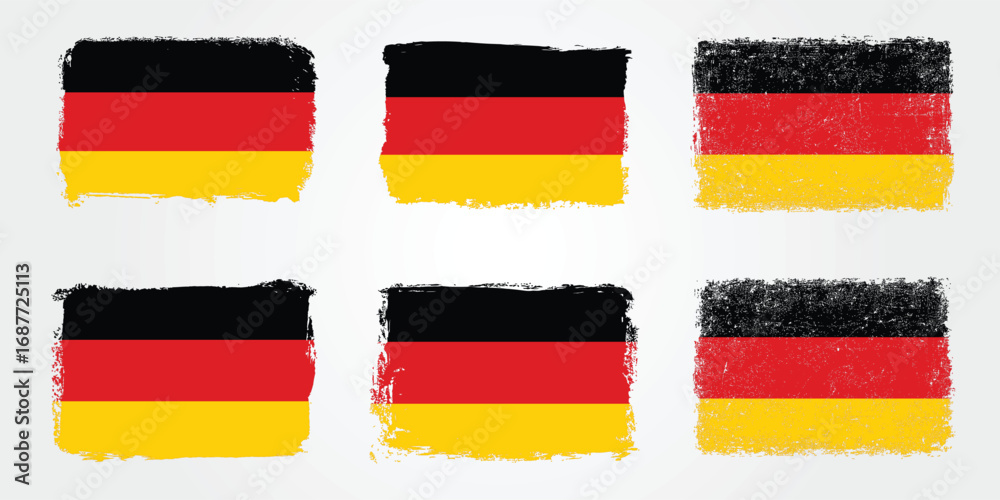 Obraz premium Grunge brush variations of the Germany tricolor flag