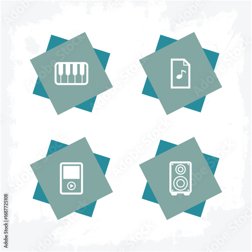 Music Icon Set Vector – Instruments, Notes, Sound, and Audio Symbols Collection