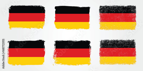 Grunge brush variations of the Germany tricolor flag