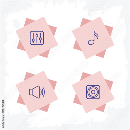 Music Icon Set Vector – Instruments, Notes, Sound, and Audio Symbols Collection