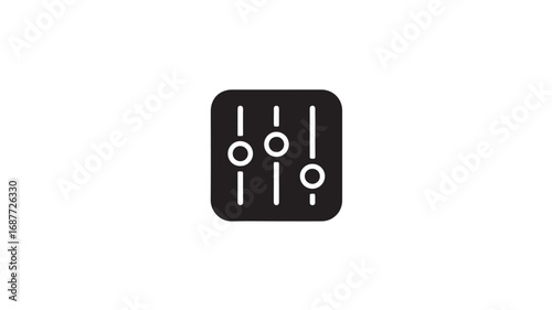 Three Sliders Control Panel Settings Icon - App Interface Element
