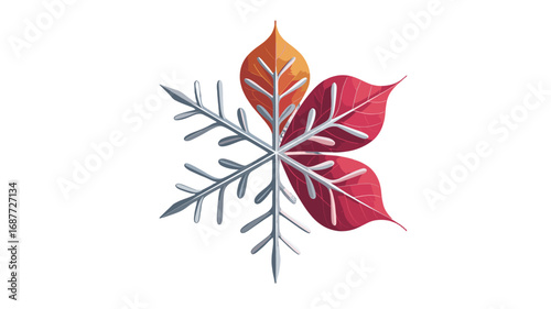 A beautiful illustration of snowflake and leaf shapes, symbolizing the changing seasons.