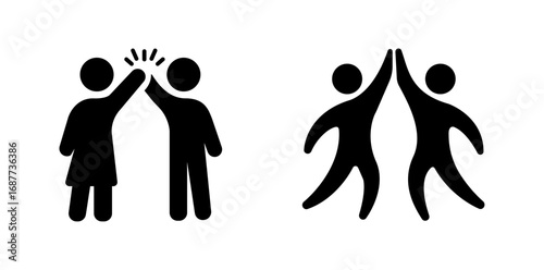 two people giving high five icon.
