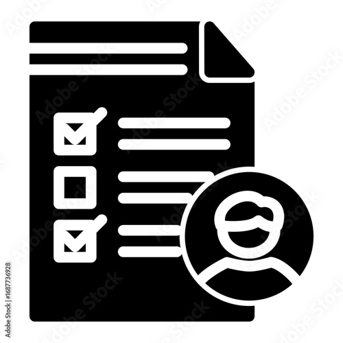 Job Application Survey icon from the Hiring icon collection (Glyph Style)