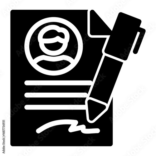 Job Work Agreement icon from the Hiring icon collection (Glyph Style)