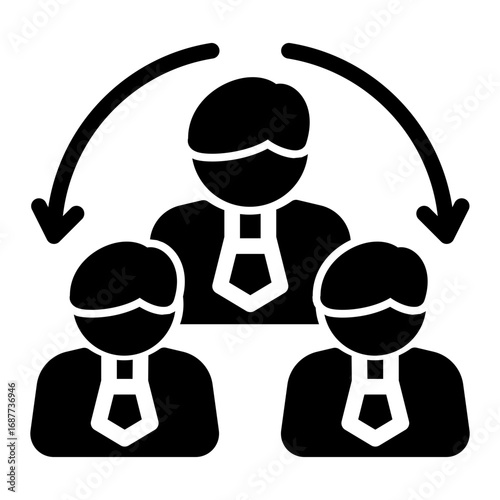 Corporate HR Management icon from the Hiring icon collection (Glyph Style)