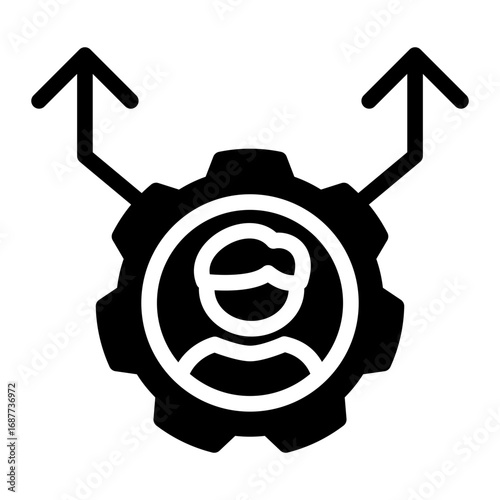 Career Growth Training icon from the Hiring icon collection (Glyph Style)