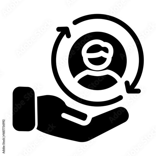 Corporate Team Worker icon from the Hiring icon collection (Glyph Style)