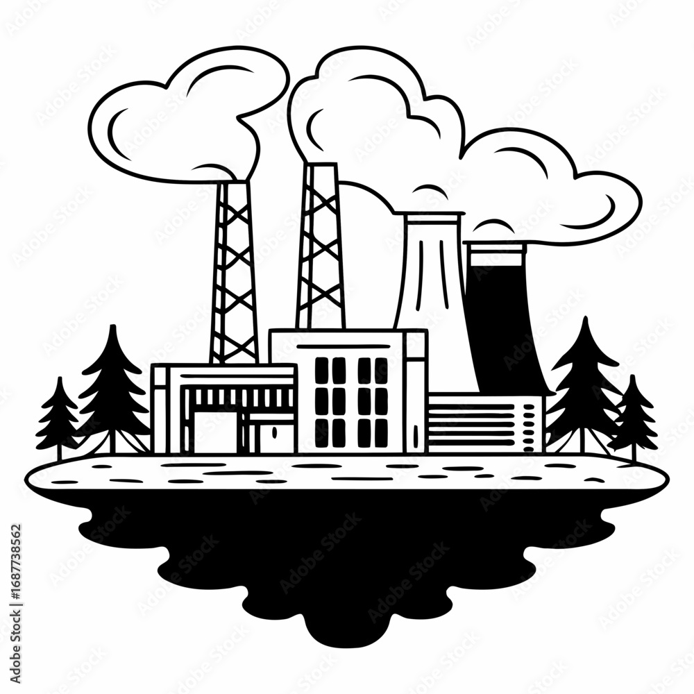 Naklejka premium creative details thermal power station Vector Illustration