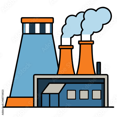 creative details thermal power station Vector Illustration